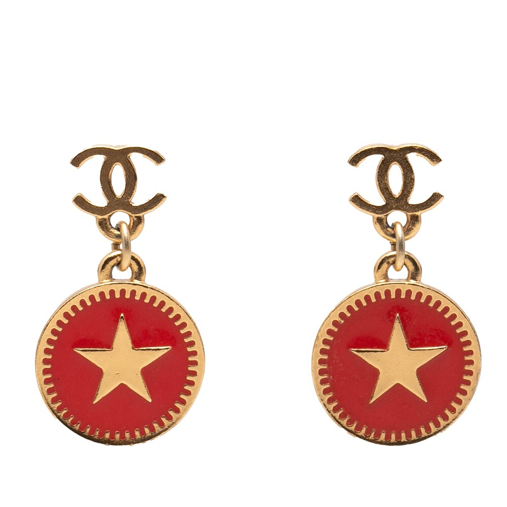 Chanel Cc Gold Plated Enamel Star #272452C45B